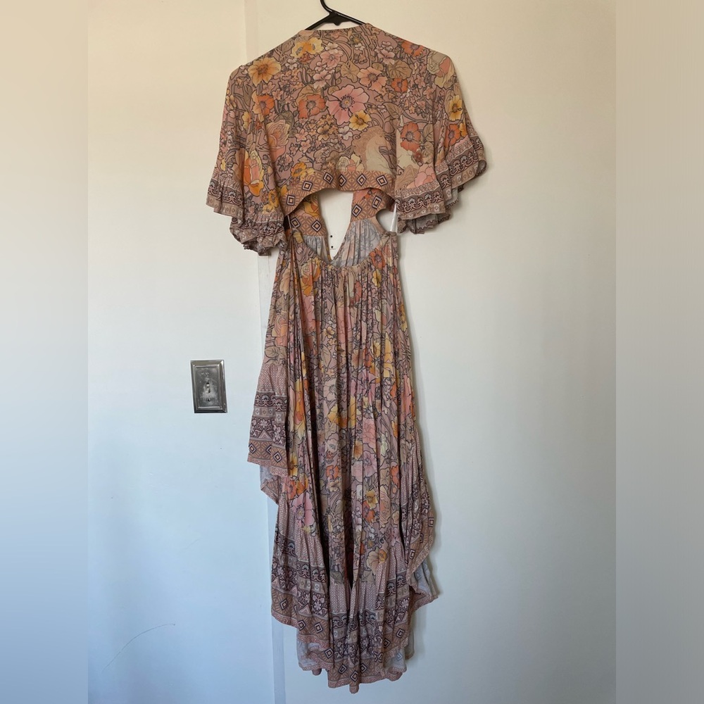 Spell Floral Pink Peach Bohemian Maxi Dress - Picture 2 of 7